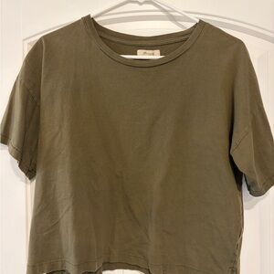Madewell Olive Cropped Short Sleeve Tee